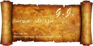 Gergye Júlia névjegykártya